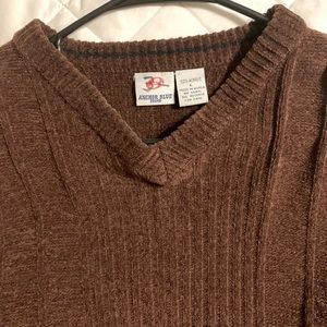 Anchor Blue Chocolate Brown Sweater SZ Large